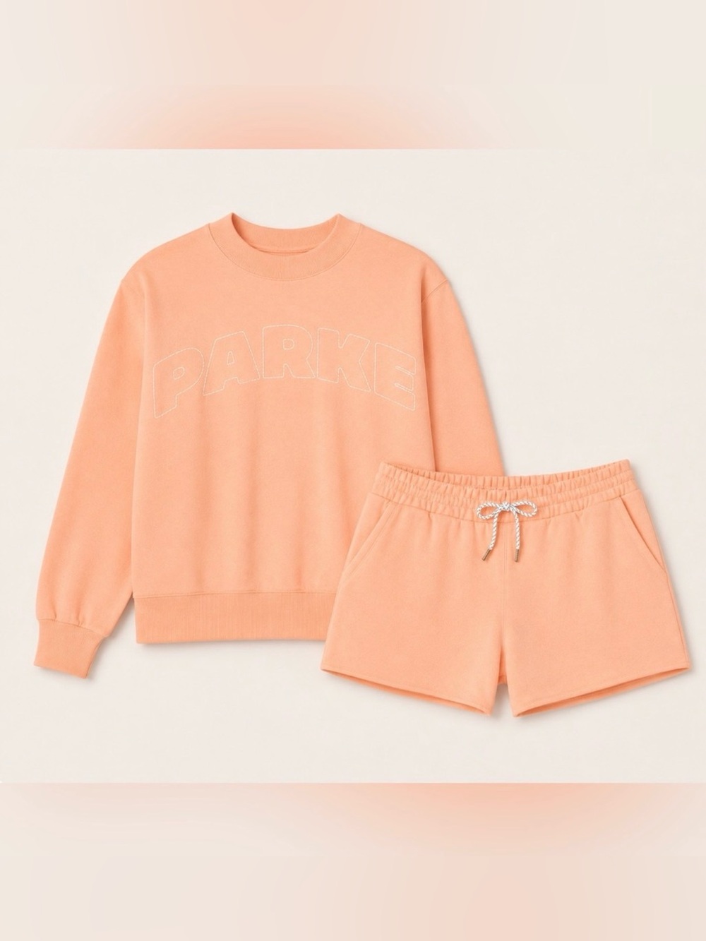 PARKE x Target Collab Peach Crewneck Sweatshirt & Shorts Set